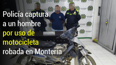 Photo of Policía captura a un hombre por uso de motocicleta robada en Montería